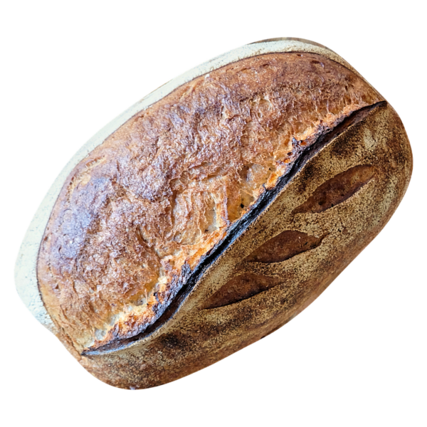 SylterSauerteigbrotganz SYLTER SAUERTEIGBROT: ein goldbrauner Sauerteiglaib mit einer wunderschön eingeschnittenen Kruste.